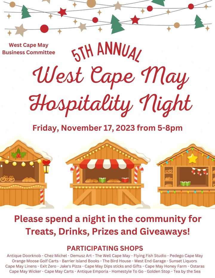West Cape May Hospitality Night happening tonight from 58 and its